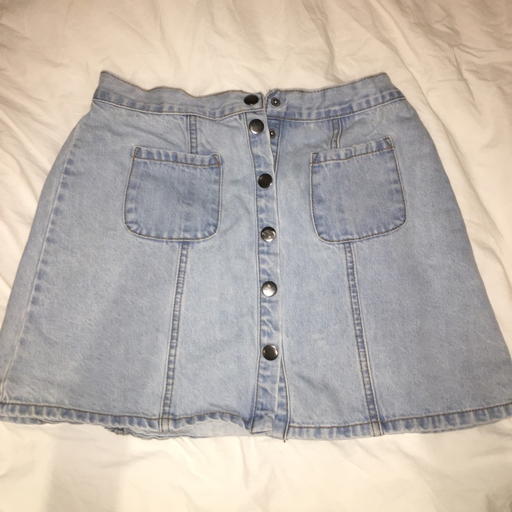 BDG Denim Front Button Up Skirt